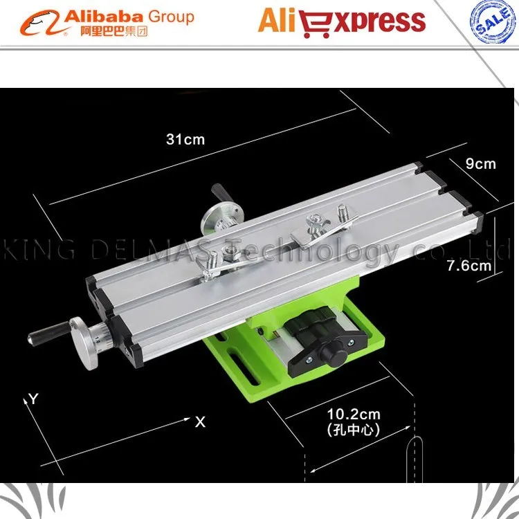 Прецизионный Многофункциональный фрезерный станок Настольный сверлильный тиски Рабочий стол X ось Y регулировочный координатный стол+ 2," параллельные Щековые тиски