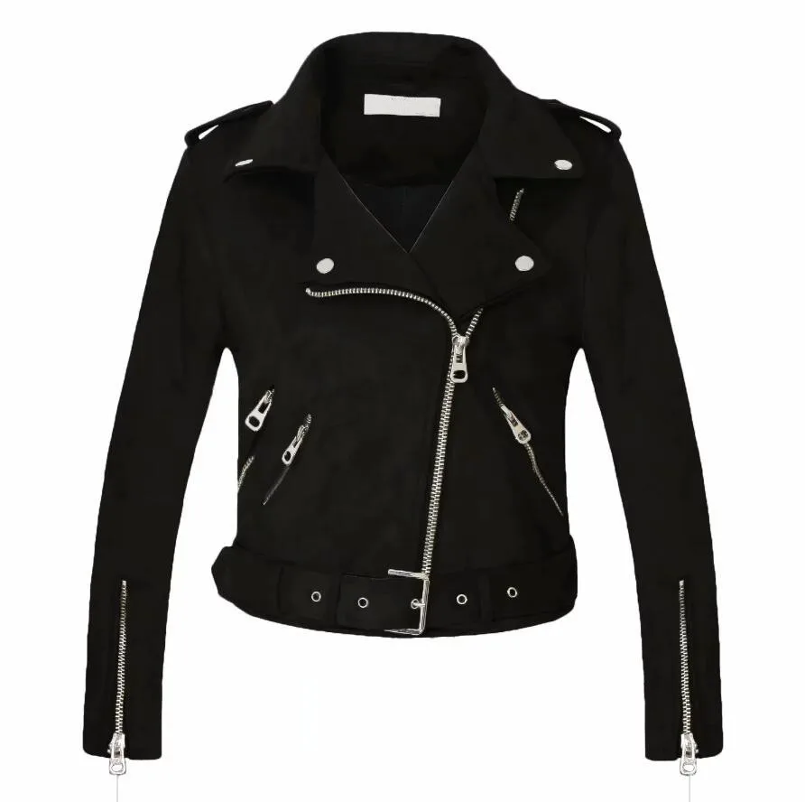 

New Arririal Women Autumn Winter Faux Leather Jacket Lady Fashion Matt Coat Biker Gray Pink Beige Outwear
