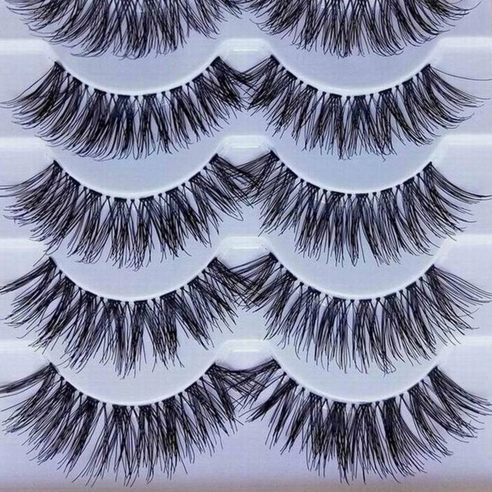 5 Pairs Makeup Handmade Natural Long Volume False Eyelashes Lashes Extensions Eyelashes Artificial Eyelash Practice - Цвет: Mixed