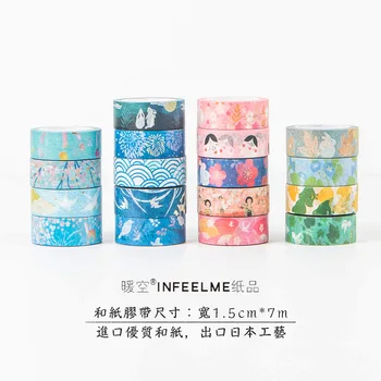 

Japanese style Washi Tape Adhesive Tape DIY Scrapbooking Sticker Photo Album Tape Label Masking Tape 15mm*7m Kyoto Decoration