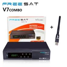 Freesat V7 Combo Receptor DVB-T2 DVB-S2 Satellite Receiver Support PowerVu Biss Key Cccam Newcam Youtube TV Set Top Box USB Wifi