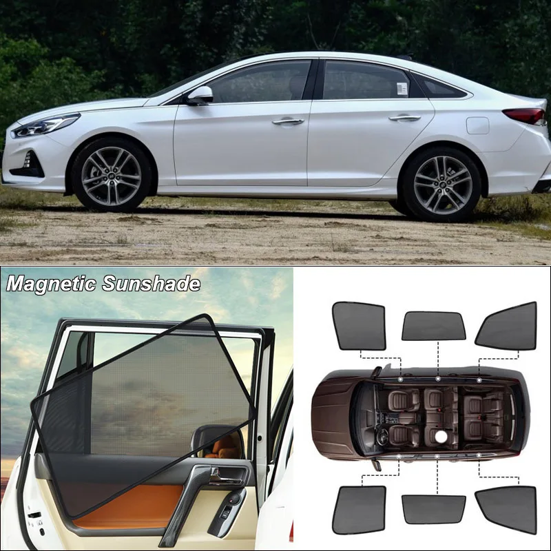 

Car Side Windows Magnetic Sun Shade UV Protection Ray Blocking Mesh Visor For Hyundai Sonata 9th Curtain Accessories