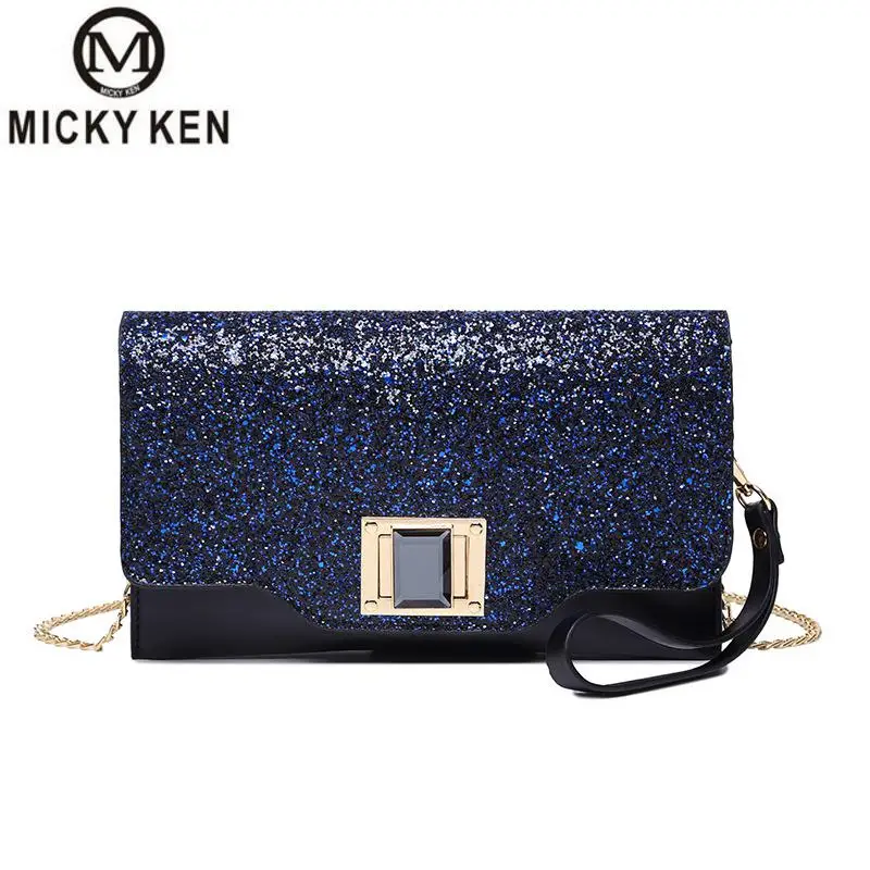 

2018 Spring Korean Version Of The Tide Women's Clutch Fashion Sequins Mobile Small Side Bag Shoulder Diagonal Handbag