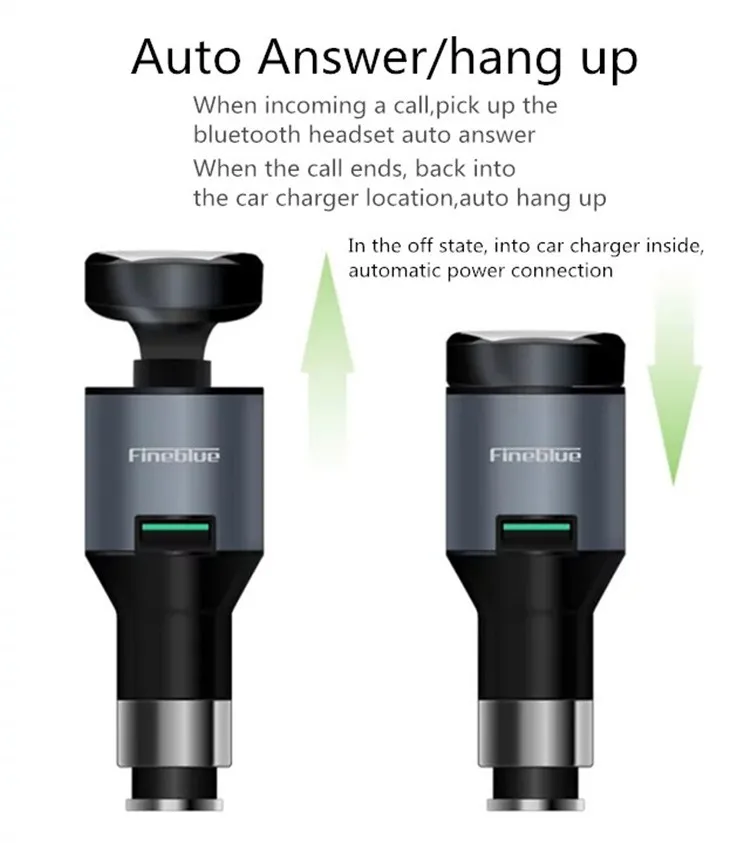 Fineblue F-458 Bluetooth 4.0 Mono Stereo Headset and Car Charger 2 In 1 Wireless Noise Cancelling Earphone with Mic for Driving(14)