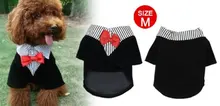 High Quality Pet Dog Pomeranian Clothes Groom Suit Tuxedo Coat Shirts Necktie M