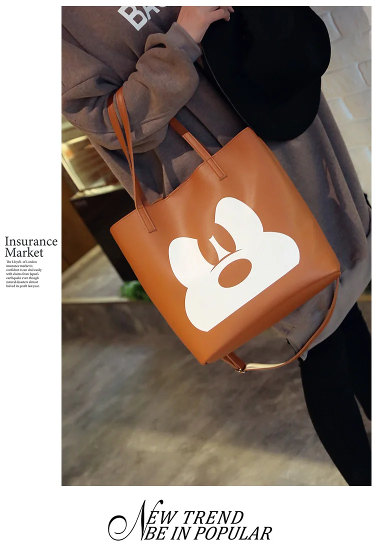 Дисней Микки Маус Дамская мультяшная сумка на плечо сумка-мессенджер модная сумка аксессуары для одежды вместительная Подарочная сумка для хранения