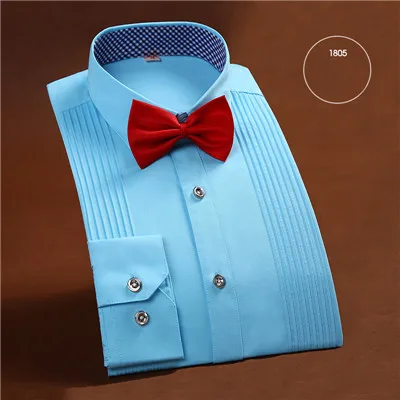 DAVYDAISY, новинка, мужская рубашка-смокинг, белая рубашка с длинными рукавами, мужские рубашки для свадебной вечеринки, брендовая одежда, мужская рубашка, 8 цветов, DS149 - Цвет: 1805