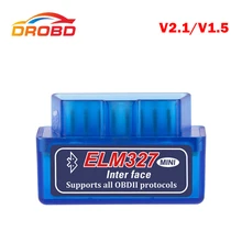 Супер Мини ELM327 Bluetooth V2.1/V1.5 OBD2 сканер автомобильный диагностический инструмент ELM 327 Bluetooth для Android автомобильный сканер