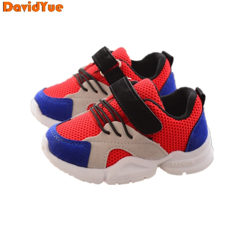 Davidyue tenis infantil детская обувь для мальчиков и девочек кроссовки Детские mesh Спорт Бег Дети плоские sneakrs обувь мокасины