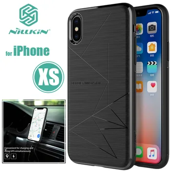 

for iPhone XS X Nillkin Magic Case cover fit magnetic car holder Luxury Nature TPU for iPhone X XS Adsorption Nilkin Phone Case