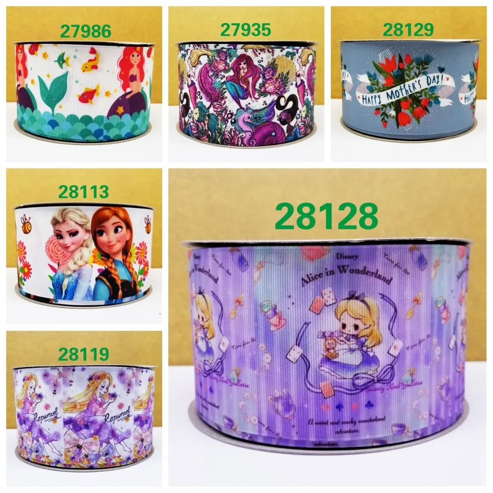 

Cartoon printed grosgrain ribbon ,satin ribbon 10 yards . 27935-