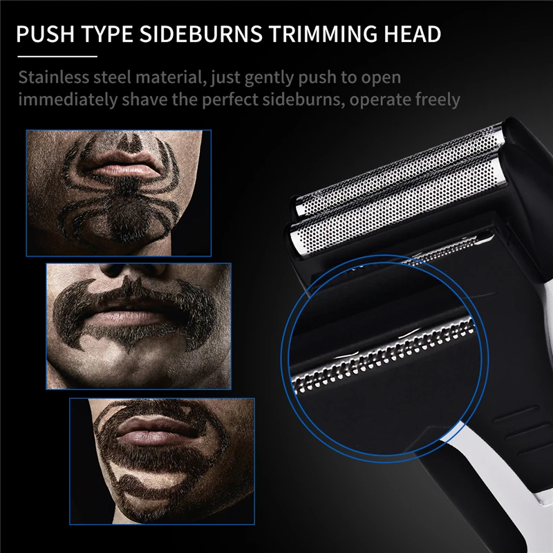 Поршневая моющаяся бритва с двойным лезвием IPX4 Водонепроницаемая бритва для пофессионального бритья Быстрая зарядка триммер для бороды для мужчин Бритье