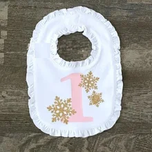 Индивидуальный номер Снежинка первая зима Страна Чудес день рождения костюм с нагрудником, Onederland костюм для Cake Smash, первый день рождения нагрудники наряд