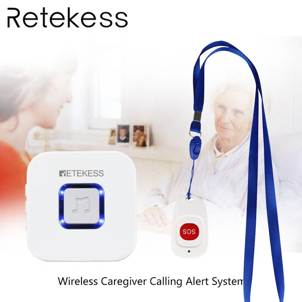 

Retekess nursing home calling system emergency pager Wireless Doorbell Receiver and SOS One Button Pager for elderly patient