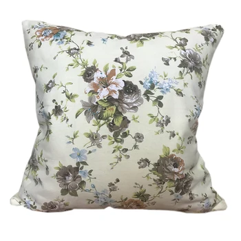 

CURCYA Pastoral Flowers Cotton Cushion Covers Thick Canvas Throw Pillow Cover Sofa Square Pillowcase Home Decor