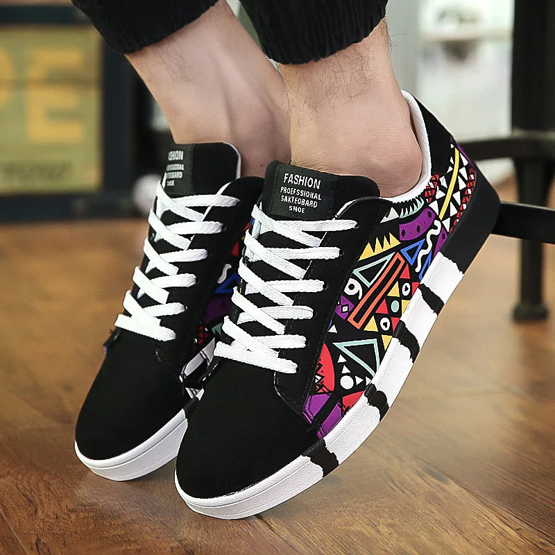 Men Casual Canvas Shoes Fashion Print Sneakers Summer Trainers Leisure Shoes Men's Flats Slip Shoes pour hommes| | - AliExpress