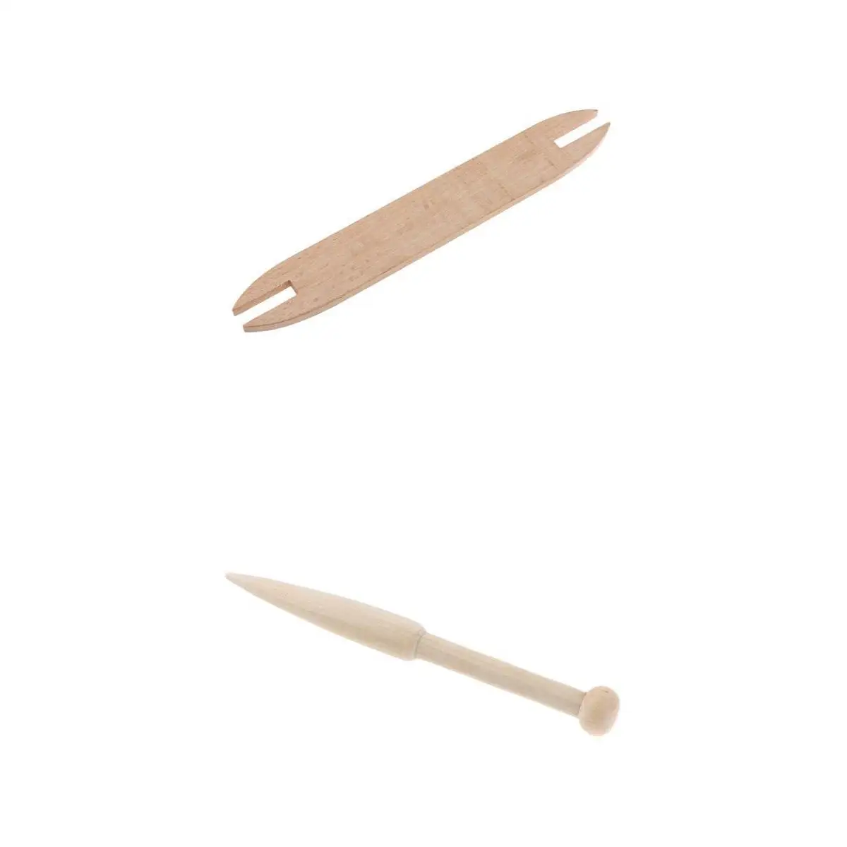 2pcs Well Polished Sanded Beech Wood Shuttle 2 Styles for Weaving Knitting Tapestry Crafts Loom Accessory Handmade Crafts Tools