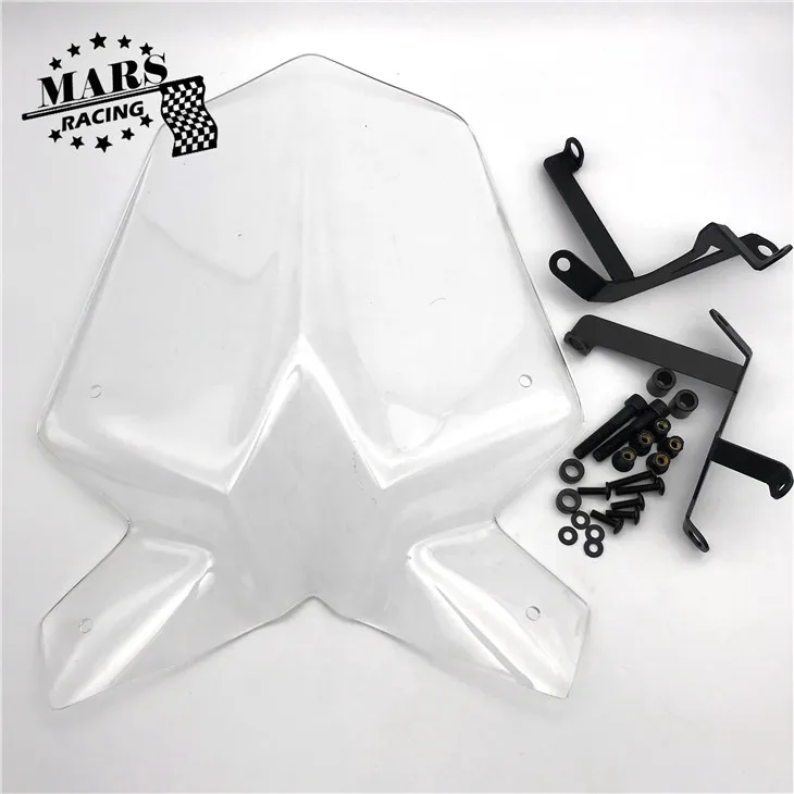 Windshield WindScreen Visor Viser Fits For KTM Duke 125 390 Duke125 Duke390 17 18 Double Bubble - Цвет: transparent