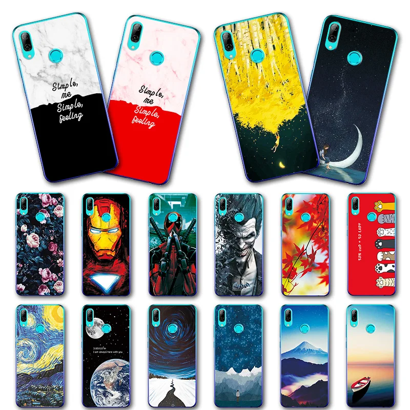 

For Huawei P Smart Beautiful Planet Various Case Cute Soft Silicone Phone Shell For Huawei PSmart 2019 POT-LX1 Cover Fundas Capa