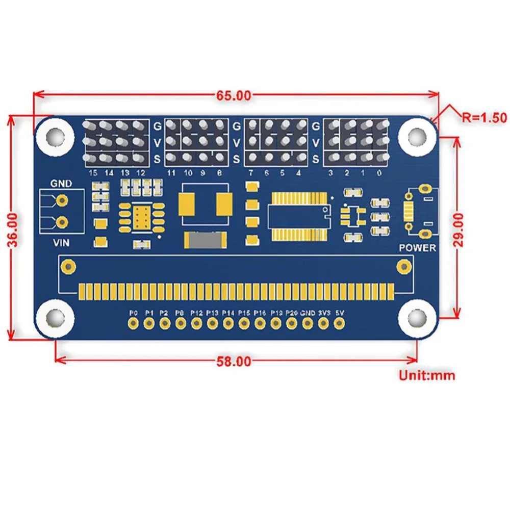 5 шт. 16 канальный 12 битный сервопривод I2C 5В 3A PCA9685 PWM для micro:bit microbit SG90 MG90S MG996R RC