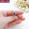 ZHOUYANG Wedding Ring For Women Simple Style Blue Cubic Zirconia Rose Gold Sliver Color Party Gift Fashion Jewelry R781 R782 ► Photo 2/6