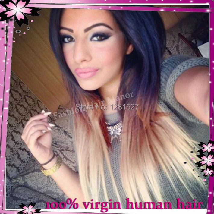 Honey Blonde Silky Straight Ombre U Part Wig Virgin Brazilian Hair