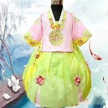 Разноцветное детское весеннее платье принцессы ханбок, юбка корейские костюмы, Национальный танцевальный костюм для девочек традиционное платье