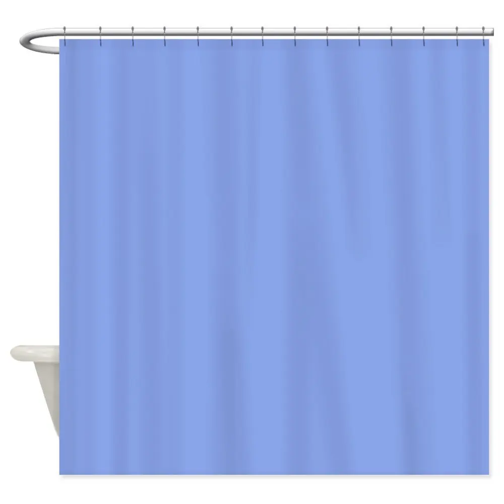 Periwinkle Blue Solid Color Decorative Fabric Shower Curtain ()Shower