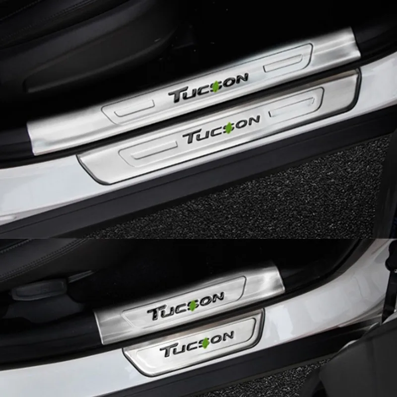 

Door sill strip for 2015 Hyundai Tucson stainless steel Threshold strip welcome pedal body protectors exterior decoration strip