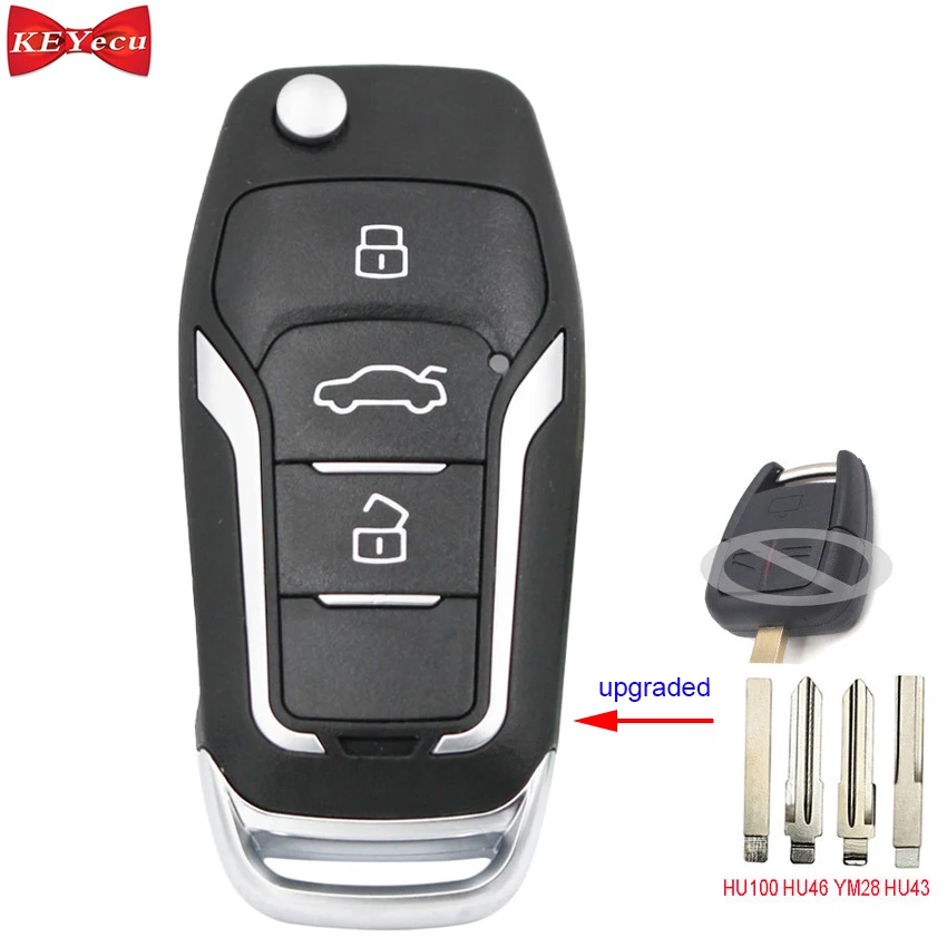 

Keyecu for Opel Vectra B 1995-2002 / Omega 2003 Upgraded Flip Remote Car Key Fob 433MHz ID40 Chip