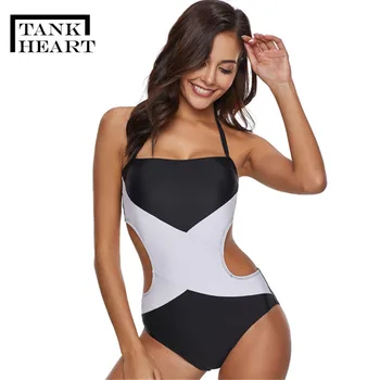 

Tank Heart Sexy one-piece suits plus size female swimwear one piece swimsuit Women Swimming push up monokini trikini swim suit