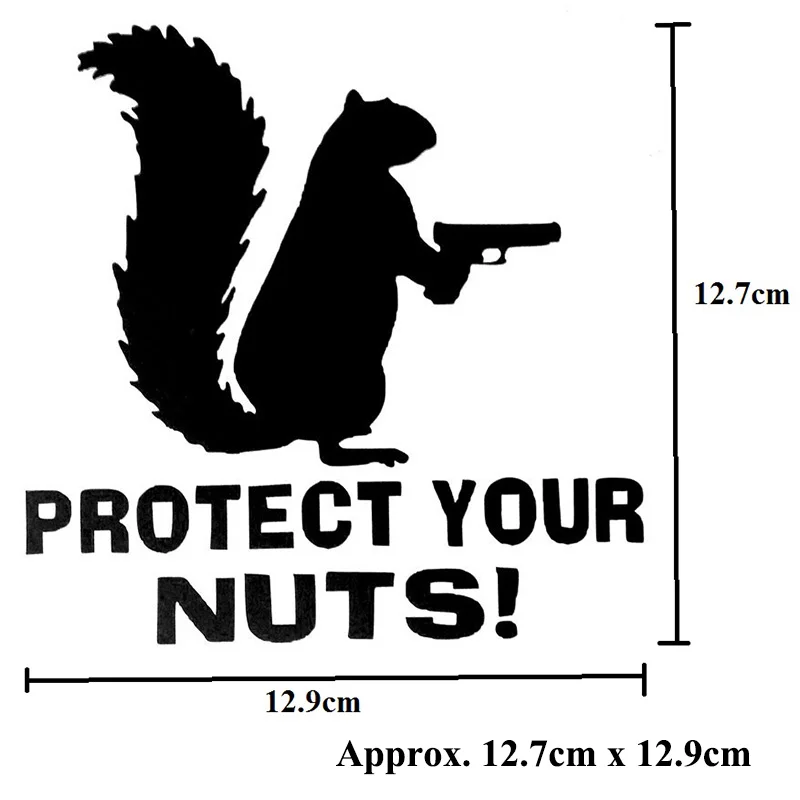 1pc SEEYULE Car-styling Car Stickers Protect Your Nutes Cute Suqirrel Shoot Gun Police Jungle Keeper Car SUV Motorcycle Decal
