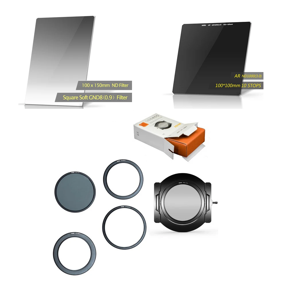 Nisi Square Filter Soft GND8(0.9) 100*150mm + ND1000 Filter+Cleaning Kit+v5pro Holder Nisi Square Filter Soft GND8(0.9) 100*150mm + ND1000 Filter+Cleaning Kit+v5pro Holder