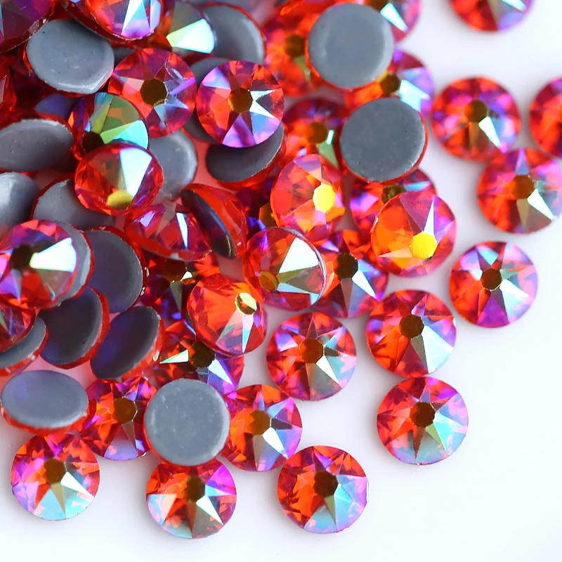 

QIAO SS16 SS20 Hyacinth AB New Faceted Cut Facets 8 big 8 small Iron On stone Hot fix Garment Rhinestone 1440pcs/lot