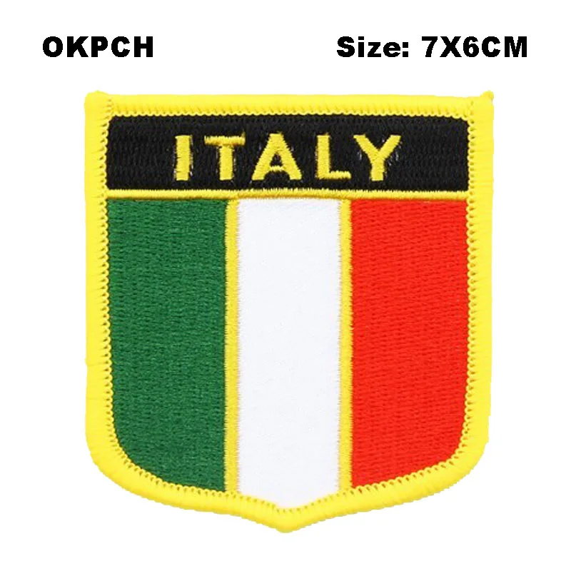 

Italy Flag embroidery patches iron on transfer patches set sewing applications for clothes in Home&Garden PT0206-S