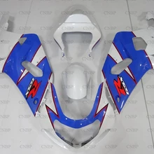 GSXR600 GSXR750 GSXR1000 2000-2003 K12 Обтекатели GSX R600 R750 R1000 01 00 2002 белого и синего цвета Пластик обтекатели