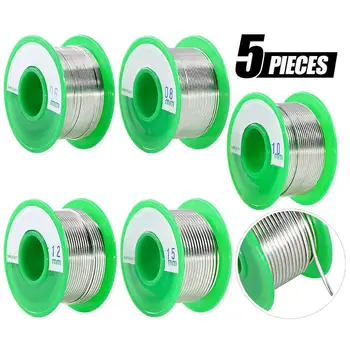 

5Pcs 5 Sizes Lead Free Solder Wire with Rosin Core for Electrical Soldering 0.6mm/0.8mm/1.0mm/1.2mm/1.5mm