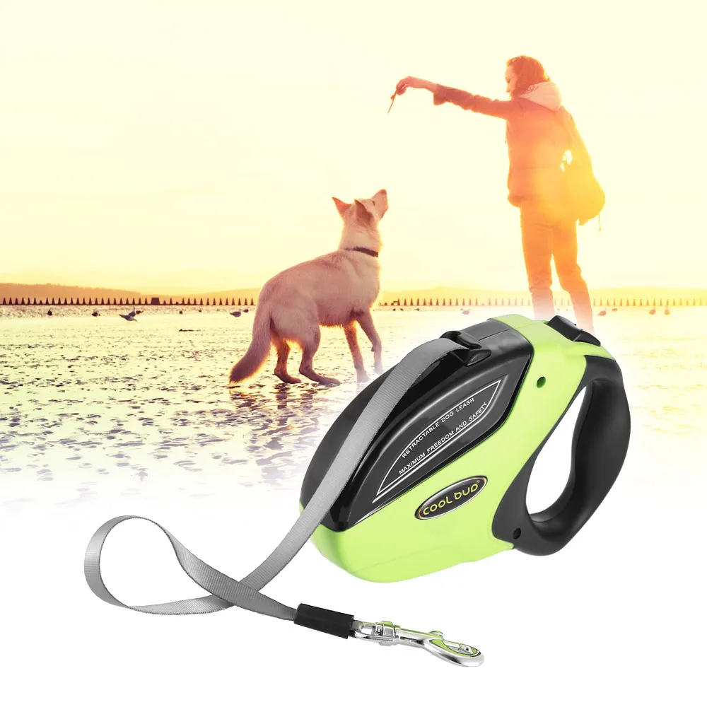 5M Retractable Dog Walking Leash with Break&Lock Button 16ft Nylon