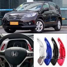 tommia 2pcs Steering Wheel Aluminum Shift Paddle Shifter Extension For Honda CRV 2009-2013 Car-styling savanini aluminum steering wheel shift paddle shifter extension shape for honda fit 2009 2013 and civic 2009 auto car styling