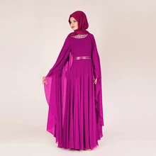 Türkische Langarm Moderne Kaftan Muslimischen Abendkleid 2017 Islamischen Hijab Formale Gelegenheits-kleid Mit Kristall Für Besondere Anlässe
