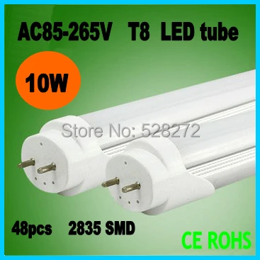 

600mm 10w led T8 led tube light,110V220V240V SMD 2835 960lm Top quality Epistar Chip CE & ROHS Cold white/Warm white 2pc/lot