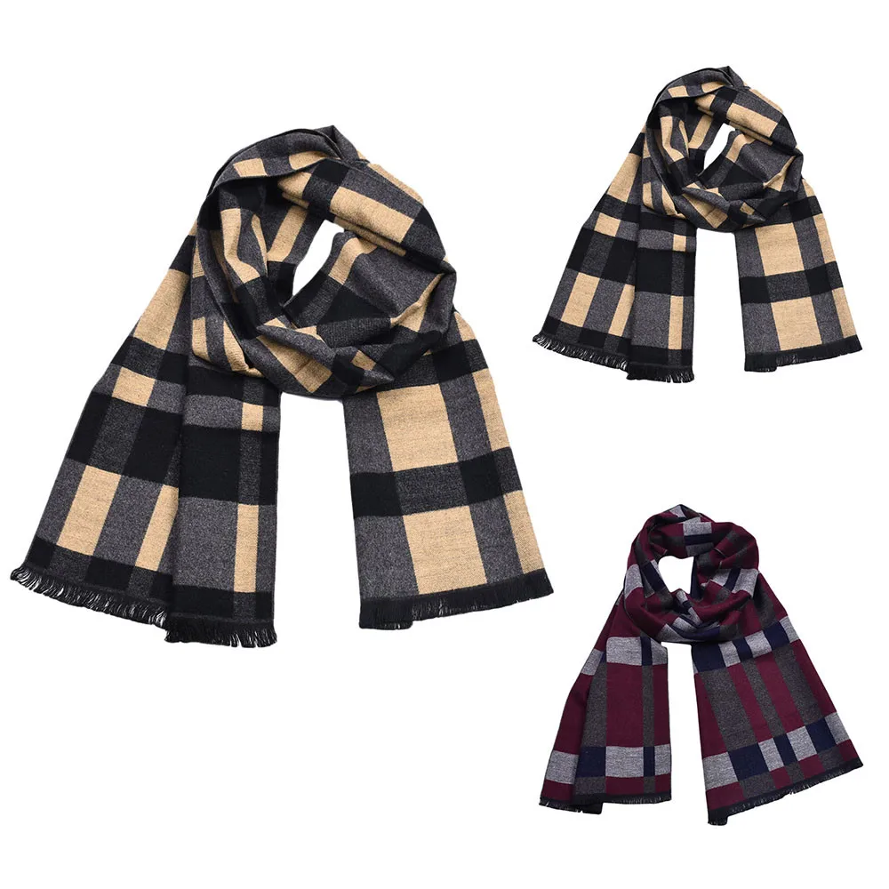 

KLV Scarf New Winter Scarf Men Plaid Fashion Male Shawls Cotton Blends Fashion Yellow,Red special design 1PC comfortable z1009