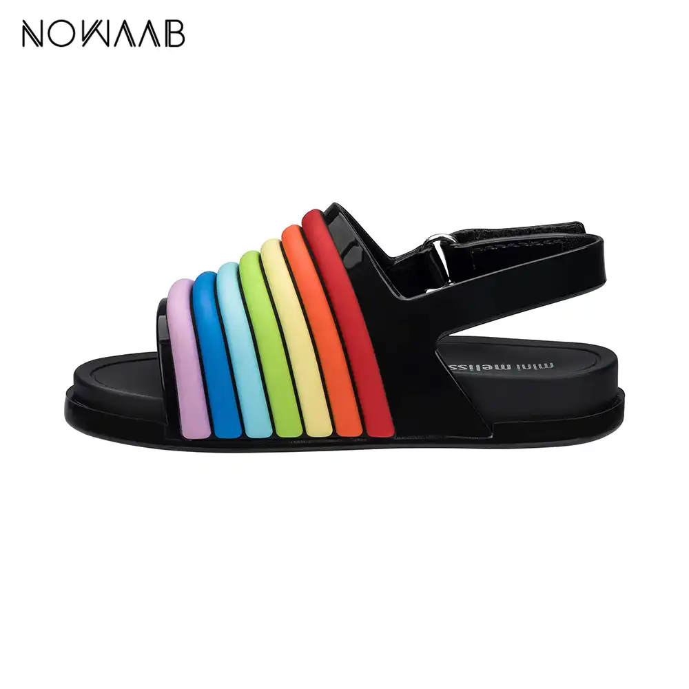 mini melissa beach slide sandal rainbow