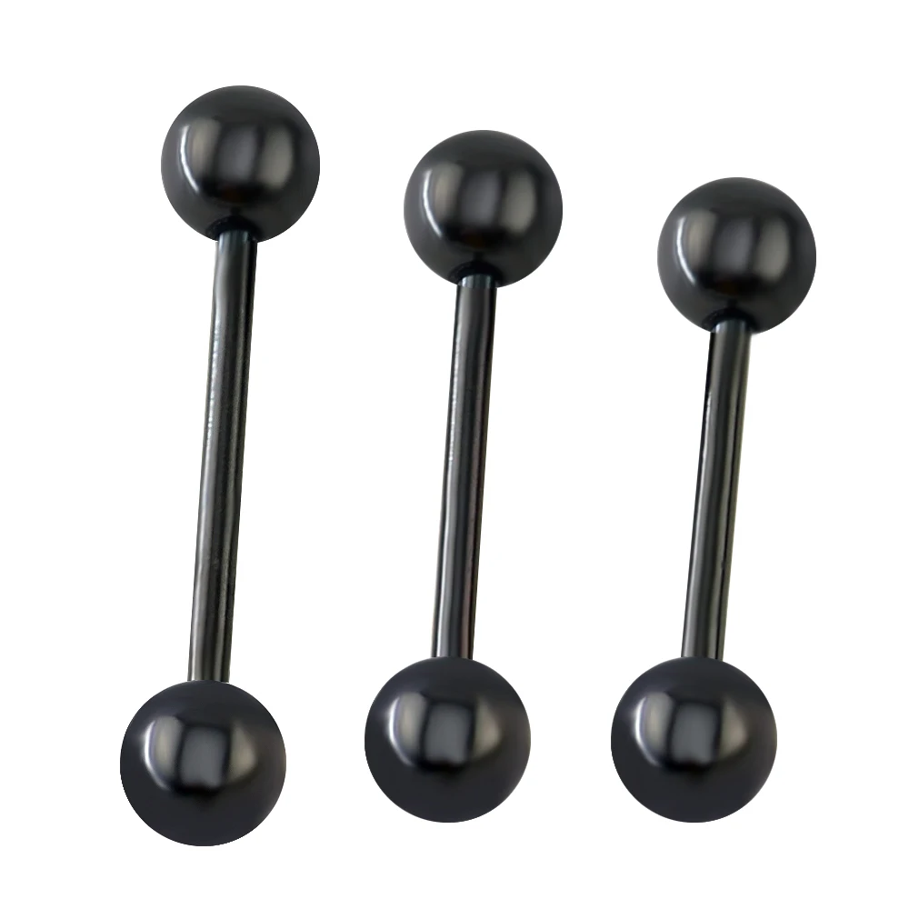 1 Pc Tongue Barbells Black Colour Tongue Piercing Barbells For Men