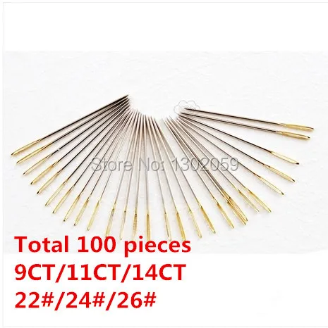 В НАЛИЧИИ 100 шт./лот Вышивка крестом 26 #/24 #/22 # 9CT 11CT 14CT игла вышивка инструмент