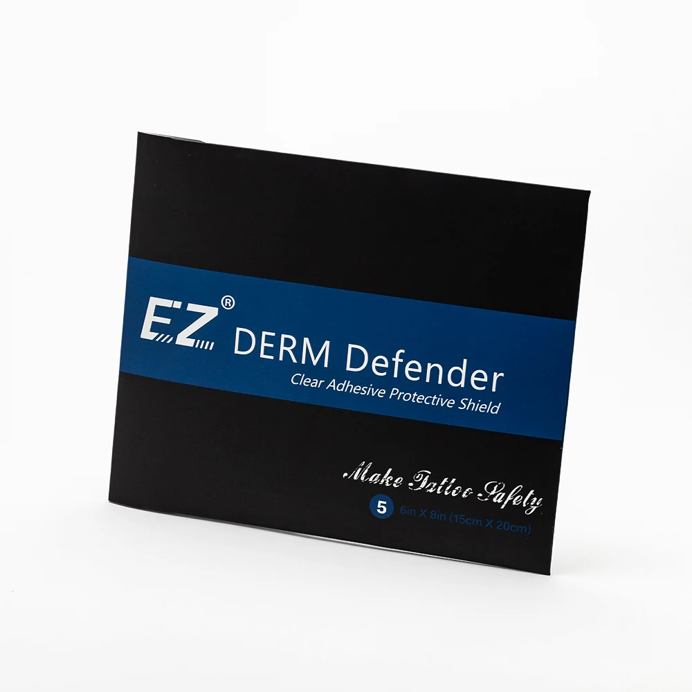 EZ Премиум тату пленка Derm Defender татуировки клей защитный щит тату после ухода принадлежности 5 листов портативная упаковка