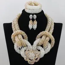 Luxury African Wedding Jewelry Sets Popular Nigerian Beaded Jewelry New Item Wholesale NCD128