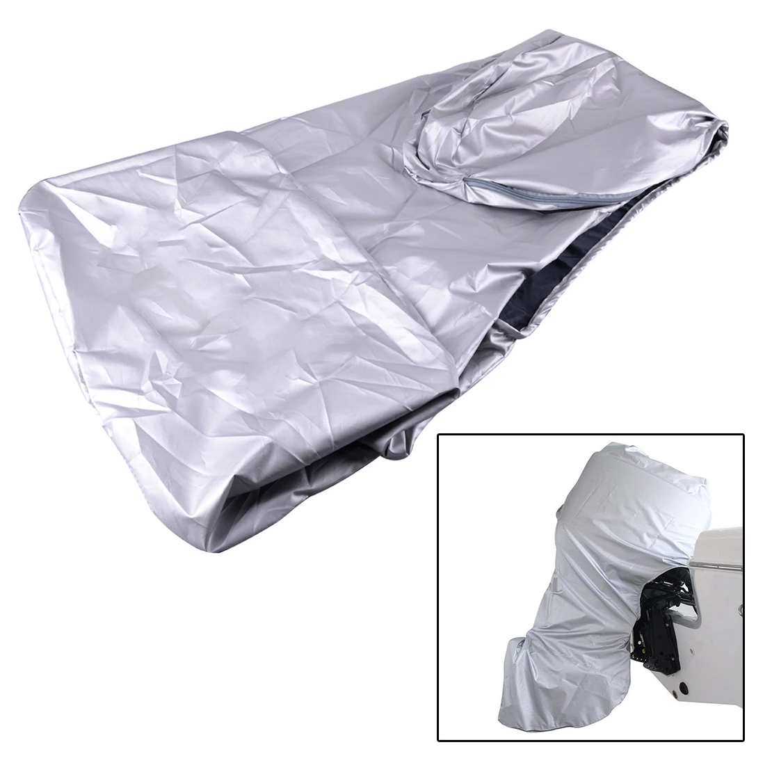 DWCX Waterproof Oxford Fabric Grey Outboard Full Body Engine Cover
