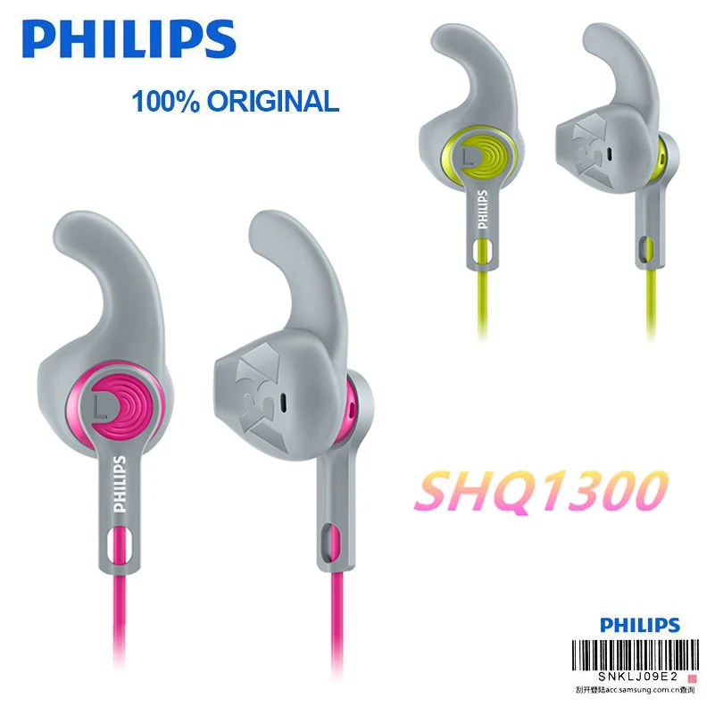 

Original Philips SHQ1300 in-ear sports earphones with 2 earbuds set a fixed high quality for official testing of music phones