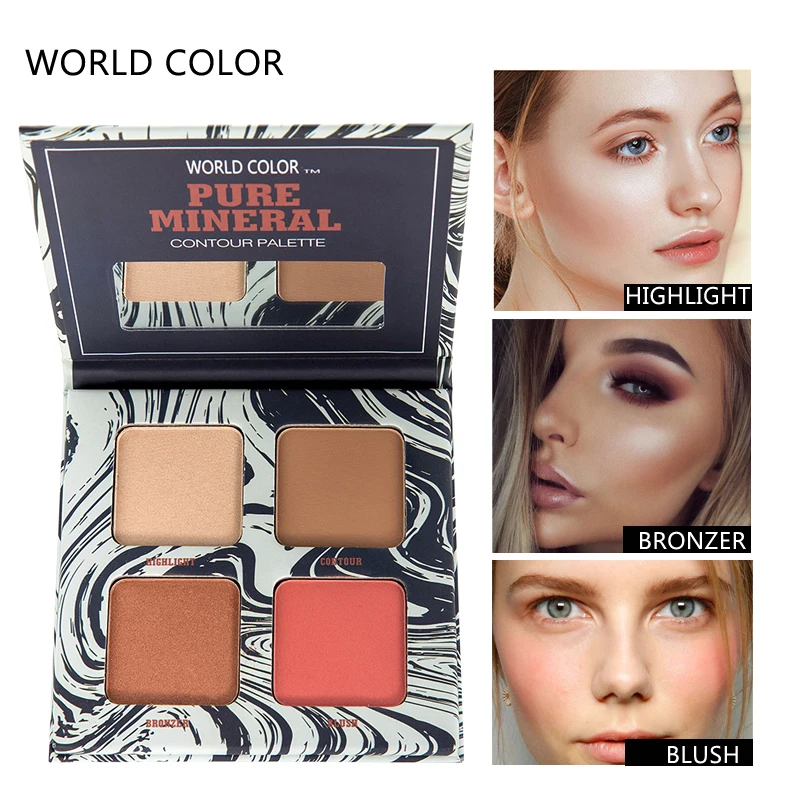 

4 Colors Natural Long Lasting Whitening Concealer Pearlescent Matte Modification Powder Cake Facial Contour Modification TSLM2